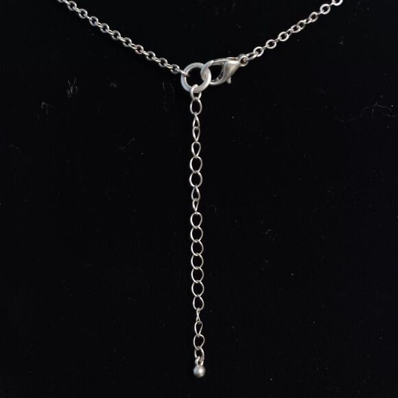Silver-Toned Chain with Gold and Silver Pendant, 36" - Picture 3 of 4
